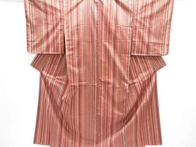 JAPANESE KIMONO / TSUMUGI / UNUSED / WOVEN STRIPE